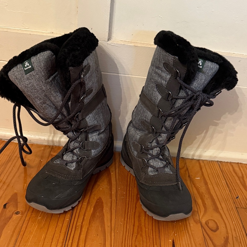 Kamik Women's Snow Valley 2 Black and Gray Winter Boots